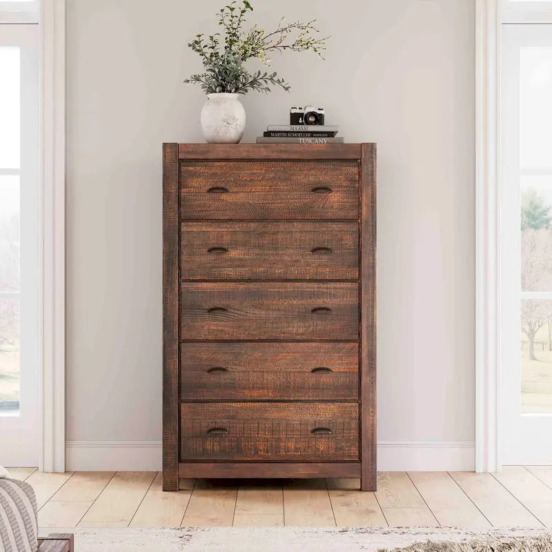 Commode 5 tiroirs en bois massif Montauk de Grain Wood Furniture