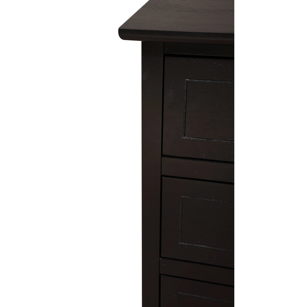 Table de chevet transitionnelle en bois à 3 tiroirs Daniel