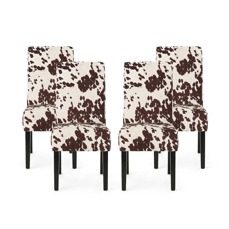 Chaises de salle à manger tapissées à motifs Pertica (lot de 4) par Christopher Knight Home