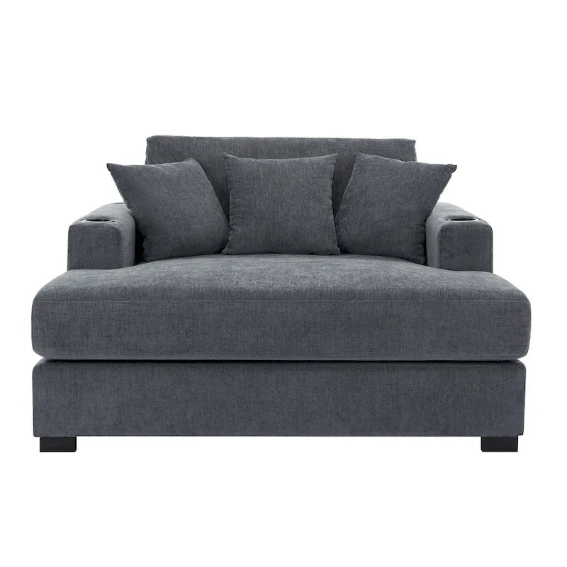 Trois tailles de chaise longue surdimensionnée avec oreillers