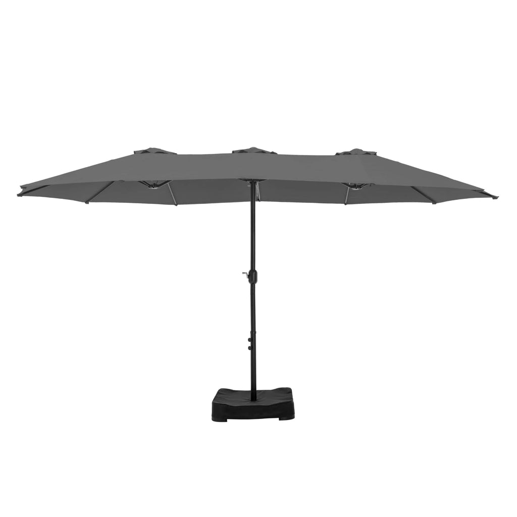 MAISON ARTS Parasol double de 4,5 m pour terrasse, grande taille, avec pied inclus