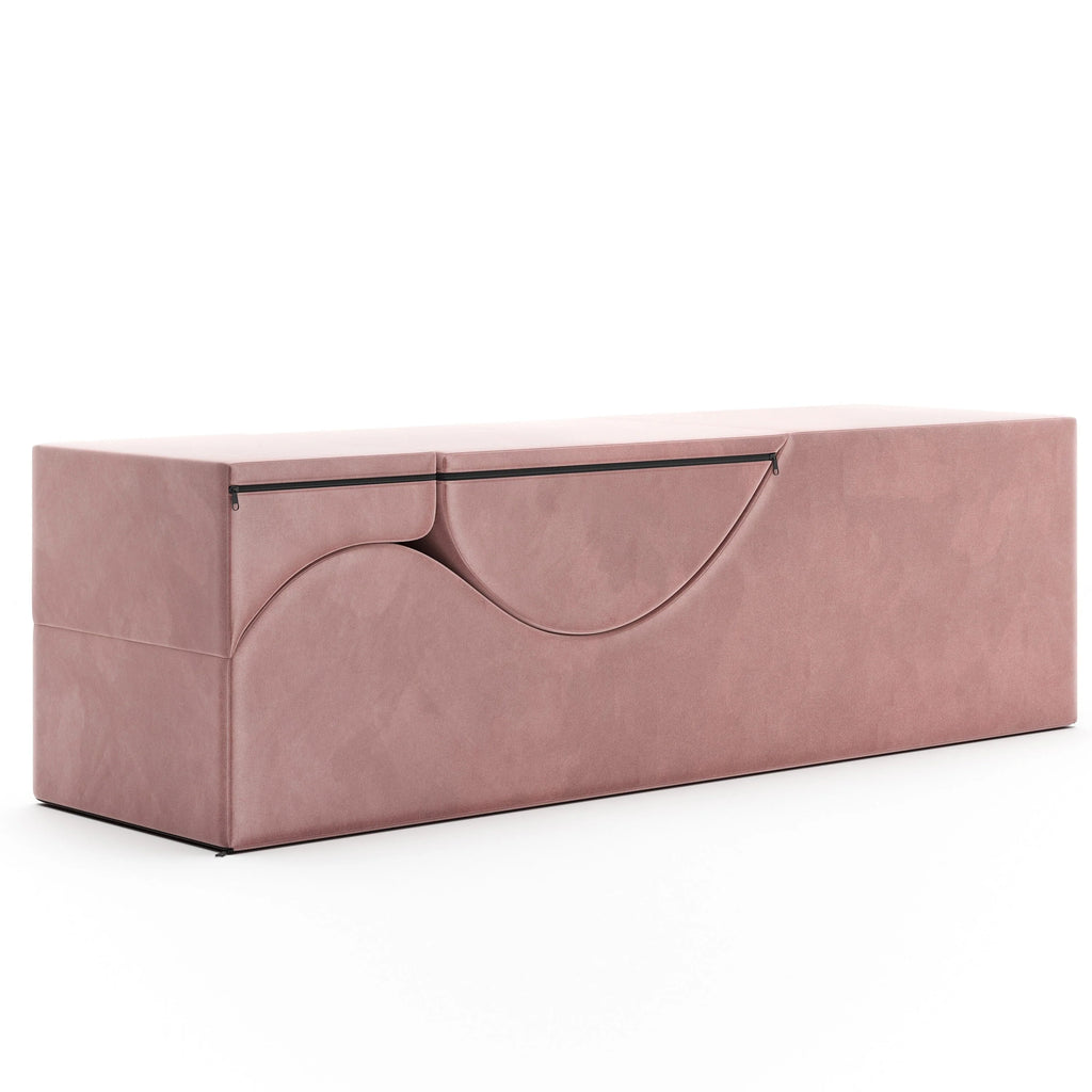 Avana Kami Chaise convertible / Yoga & Massage - Pouf 2 en 1 avec chaise longue de yoga pliable dissimulée, microvelours - N/A