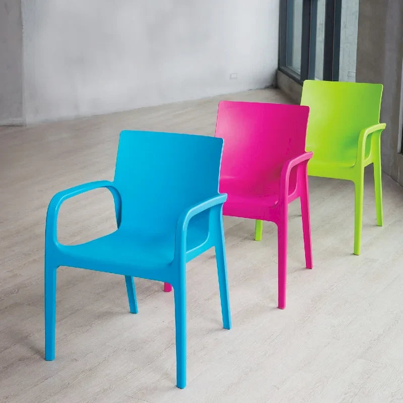 Fauteuil de salle à manger empilable toutes saisons Alissa en résine, lot de 2