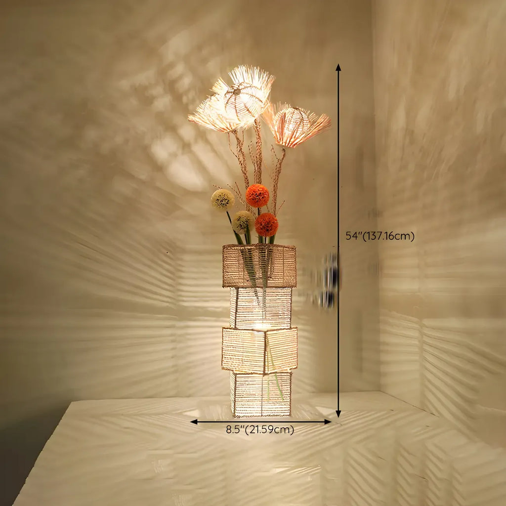 Lampadaire tressé LED à brancher pour salon