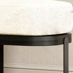 Banc court moderne en bois beige rembourré