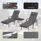 Kullavik – Ensemble de 3 chaises longues d'extérieur