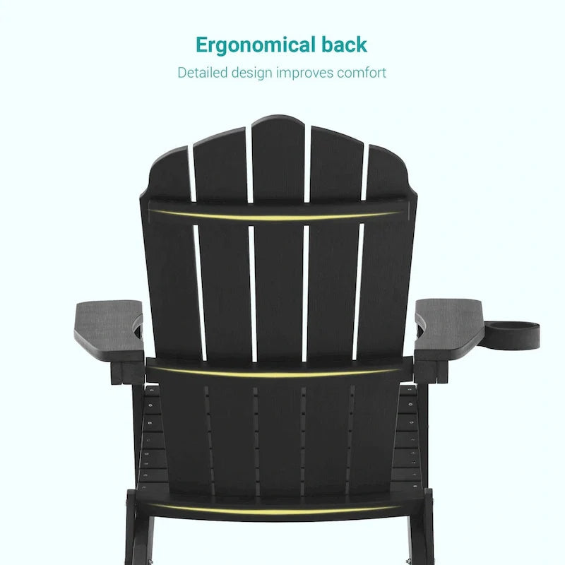 Lot de 2 chaises Adirondack pliantes Bonosuki pour patio et brasero