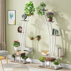 Support pour Plantes d'Intérieur, Étagère à Fleurs à 6 Niveaux pour Jardin Domestique - Lot de 2