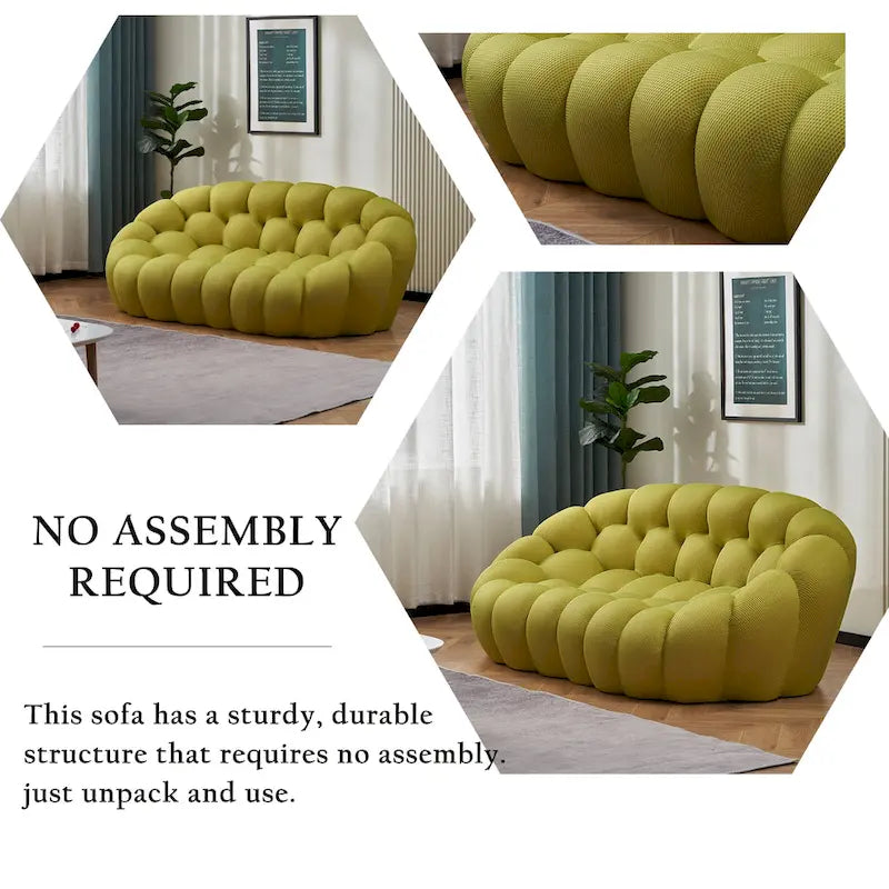Canapé paresseux courbé 2 places Bubble de forme nid d'abeille en tissu textile 3D pour salon et appartement