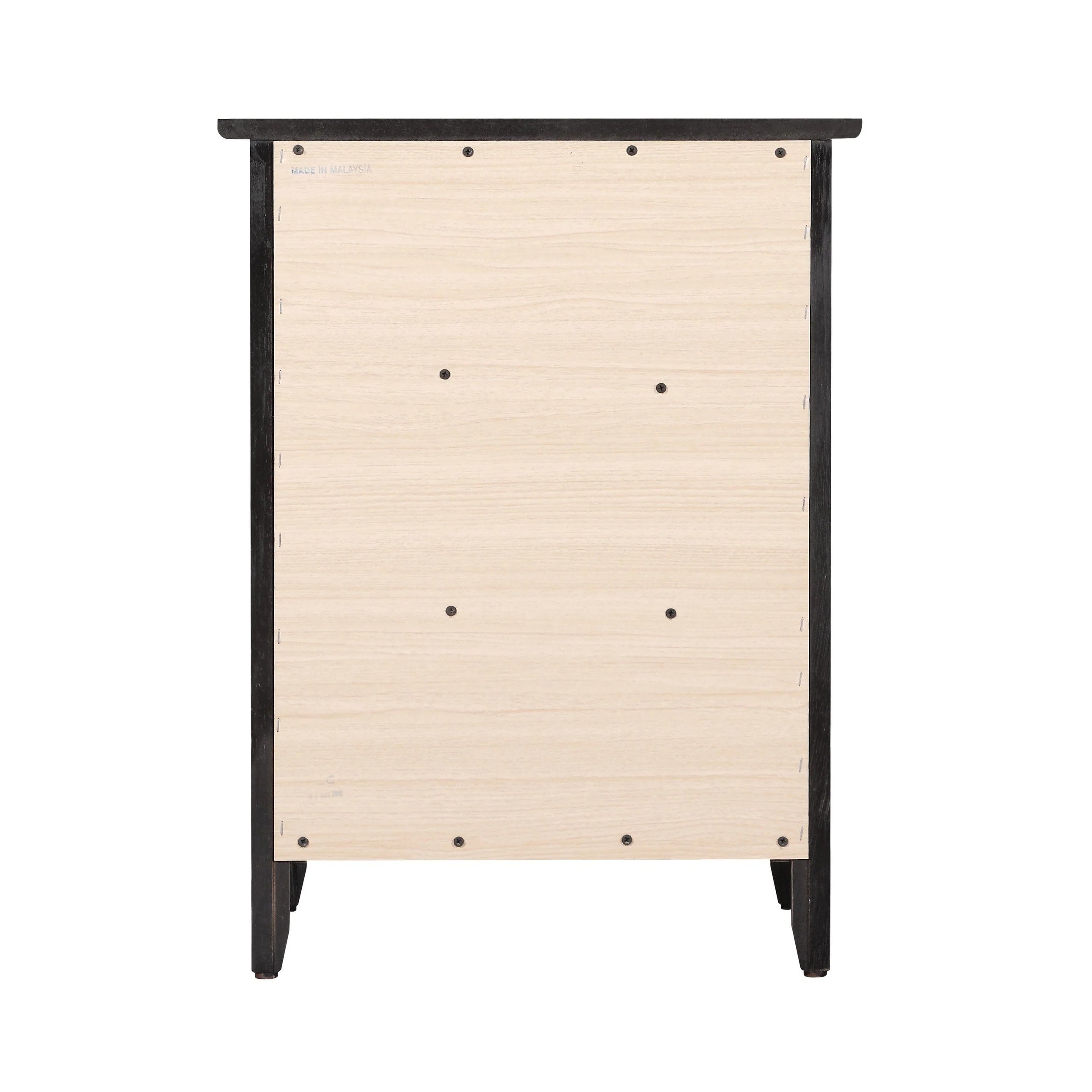 Table de chevet transitionnelle en bois à 3 tiroirs Daniel