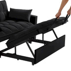 Canapé convertible 4 en 1 avec accoudoirs et poches de rangement, canapé-lit escamotable capitonné multifonction avec dossier réglable