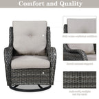 Chaises longues à bascule d'extérieur Gymojoy en osier avec base pivotante (lot de 2)