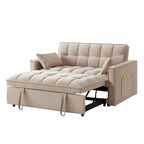 Canapé convertible 4 en 1 avec accoudoirs et poches de rangement, canapé-lit escamotable capitonné multifonction avec dossier réglable