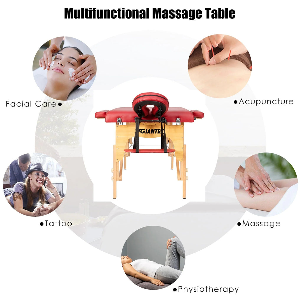 Table de massage portable 84L réglable lit de spa facial tatouage avec sac de transport