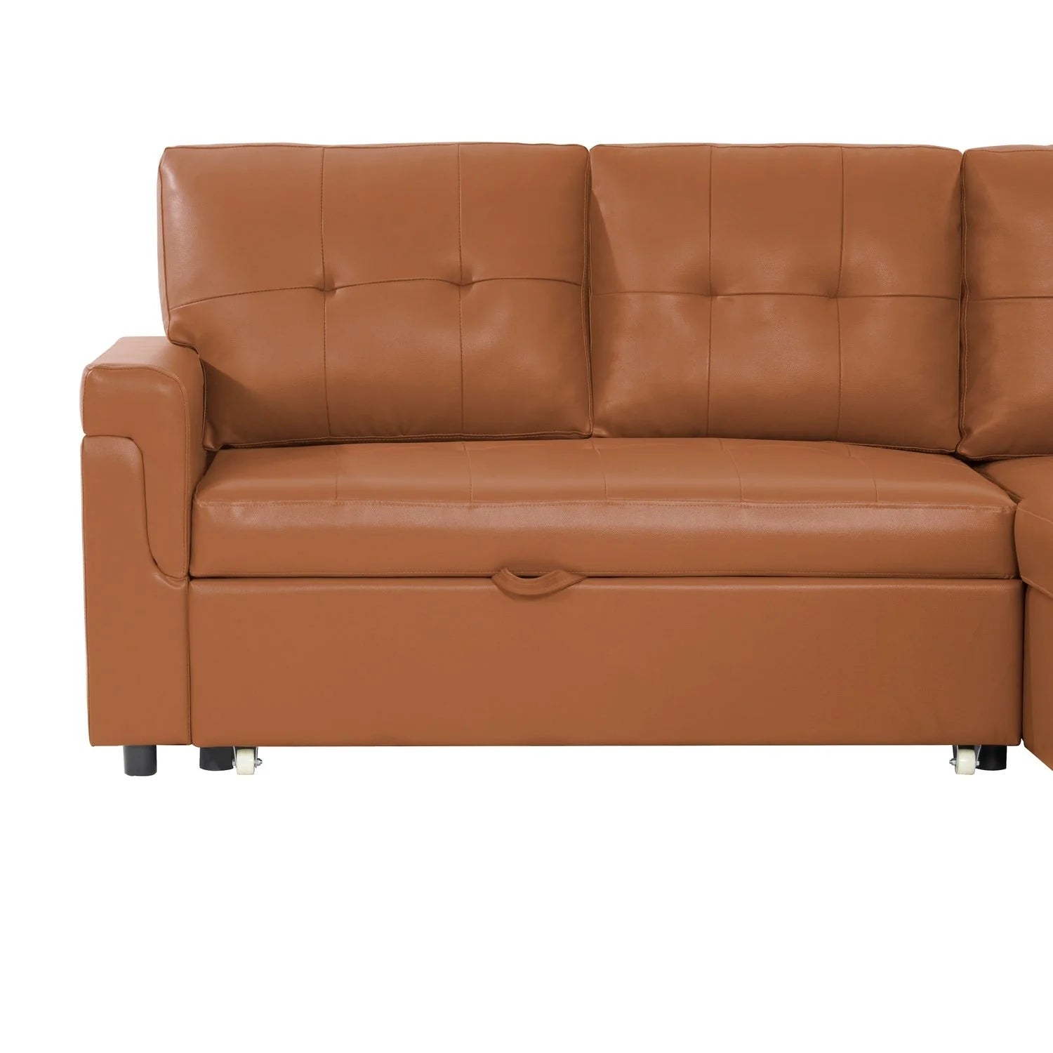Canapé d'angle réversible convertible avec lit gigogne, méridienne avec rangement dissimulé et pieds durables