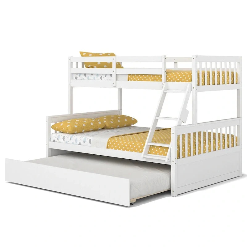 Lit superposé Gymax double sur un lit complet avec lit gigogne double convertible