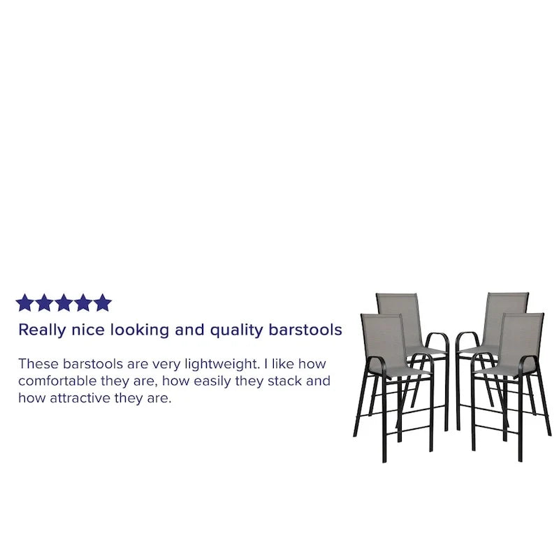 Lot de 4 tabourets de bar d'extérieur en matériau Flex Comfort – Tabouret de terrasse