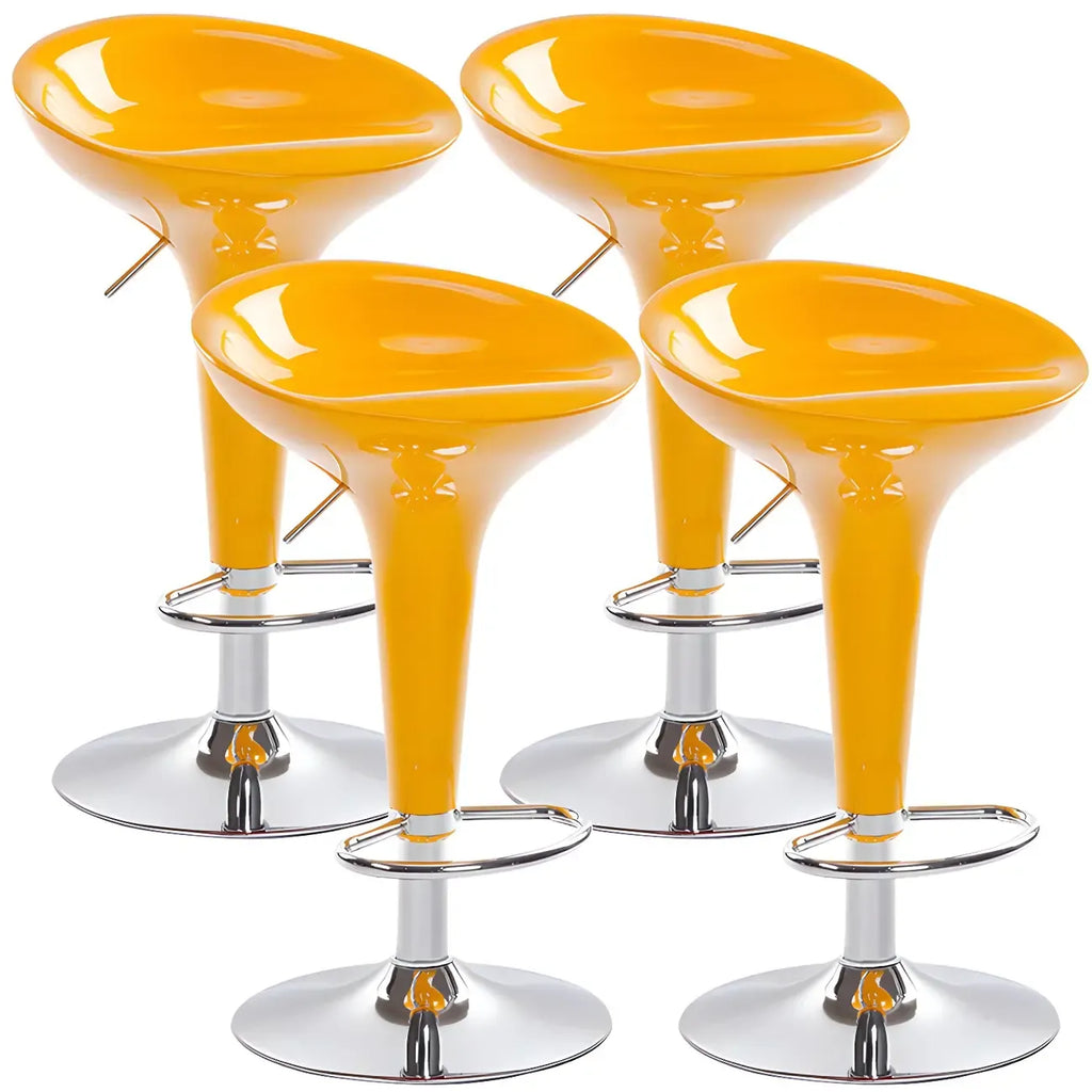 Tabouret de bar pivotant en plastique chromé, réglable en hauteur