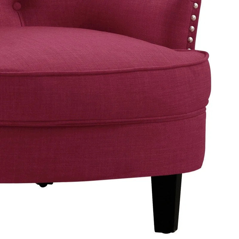 Fauteuil d'appoint capitonné à oreilles large de 76 cm en velours/lin Mignon de Moser Bay