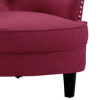Fauteuil d'appoint capitonné à oreilles large de 76 cm en velours/lin Mignon de Moser Bay