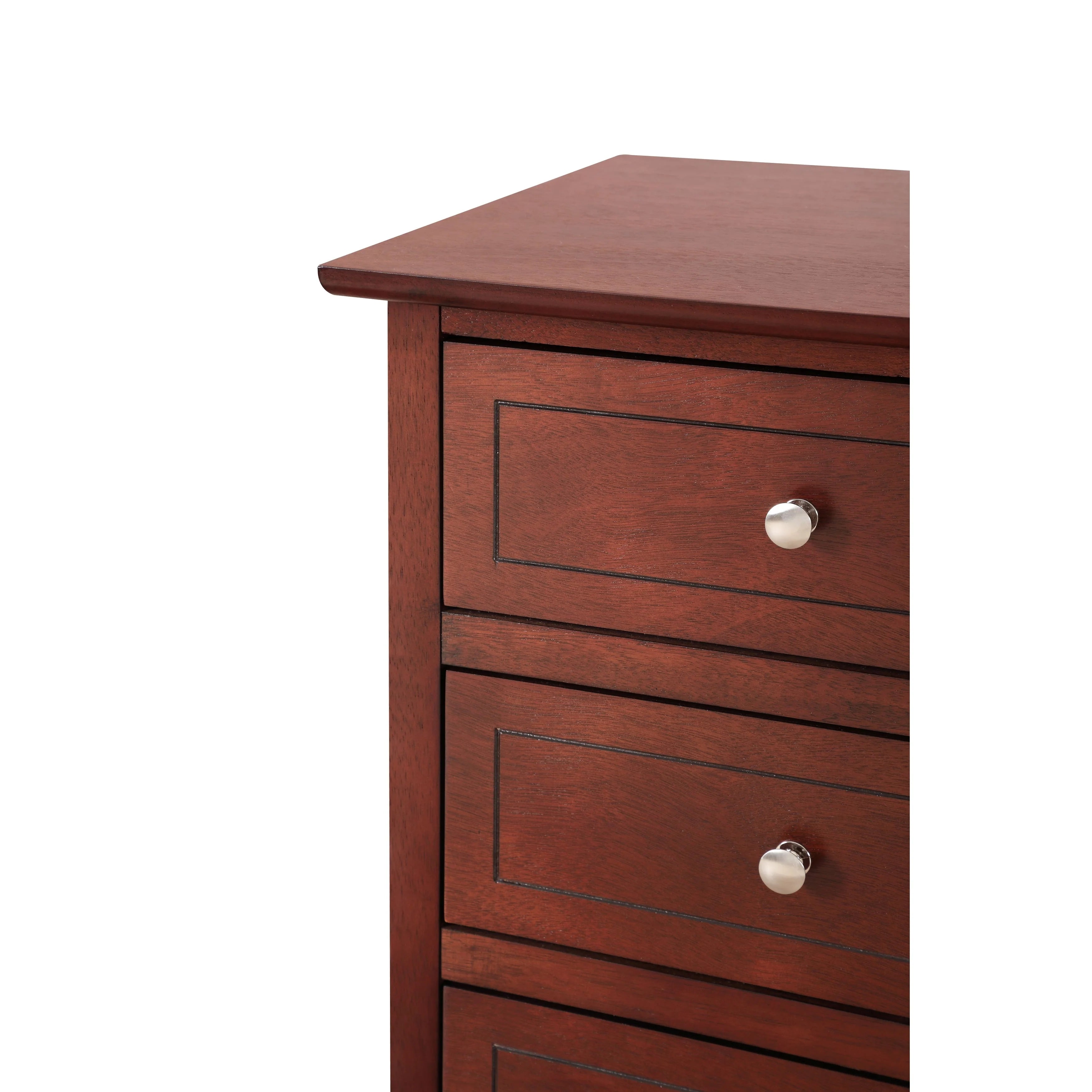 Table de chevet transitionnelle en bois à 3 tiroirs Daniel
