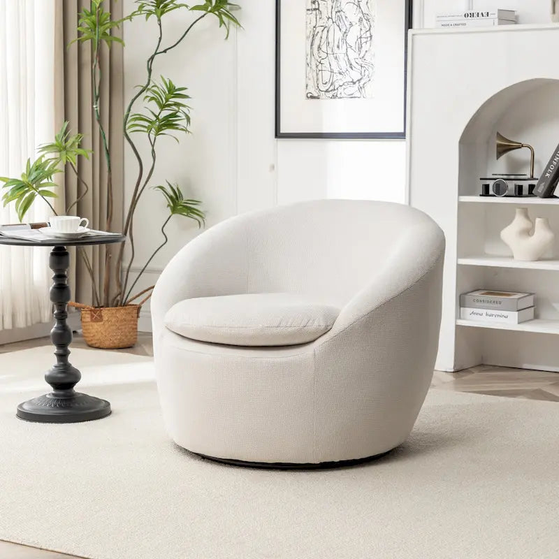 Fauteuil pivotant - Rotation à 360° - Tissu bouclé