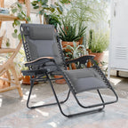 Fauteuil de relaxation zéro gravité XL surdimensionné et rembourré, avec accoudoirs plus larges, inclinable et porte-gobelet - N/A