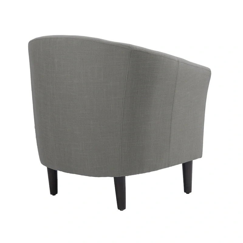 2 fauteuils club modernes en lin avec accoudoirs ronds