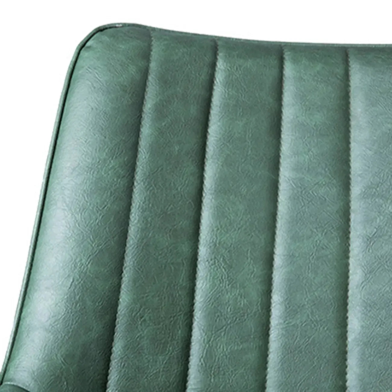 Chaise de salle à manger simple en cuir rembourré, dossier plein, pieds en métal