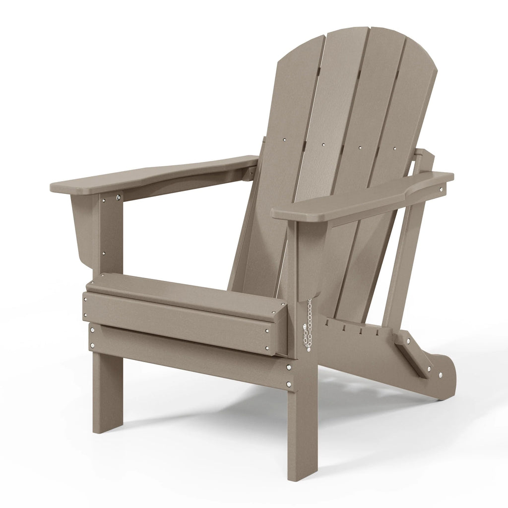 Chaise Adirondack pliante de patio d'extérieur tout temps résistante à la décoloration Polytrends Laguna