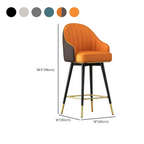 Tabouret de bar pivotant en cuir Art Déco avec assise baquet rembourrée