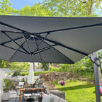 MAISON ARTS Parasol déporté hydraulique automatique 3,6 m Mât en aluminium Rotation à 360 degrés