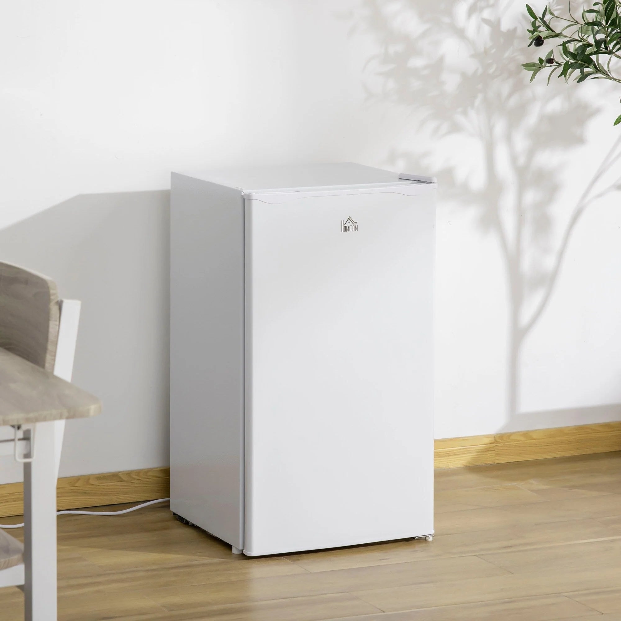 HOMCOM Mini-réfrigérateur avec congélateur 90 L, réfrigérateur compact à porte unique avec thermostat réglable pour chambre à coucher