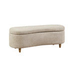 Banc de rangement rabattable en tissu bouclé taupe INK+IVY Bailey