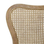 Chaises de salle à manger en bois d'hévéa de style fermier avec dossier en rotin (deux chaises par ensemble).