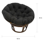 Fauteuil Papasan en rotin Bali de 42 pouces avec coussin en sergé