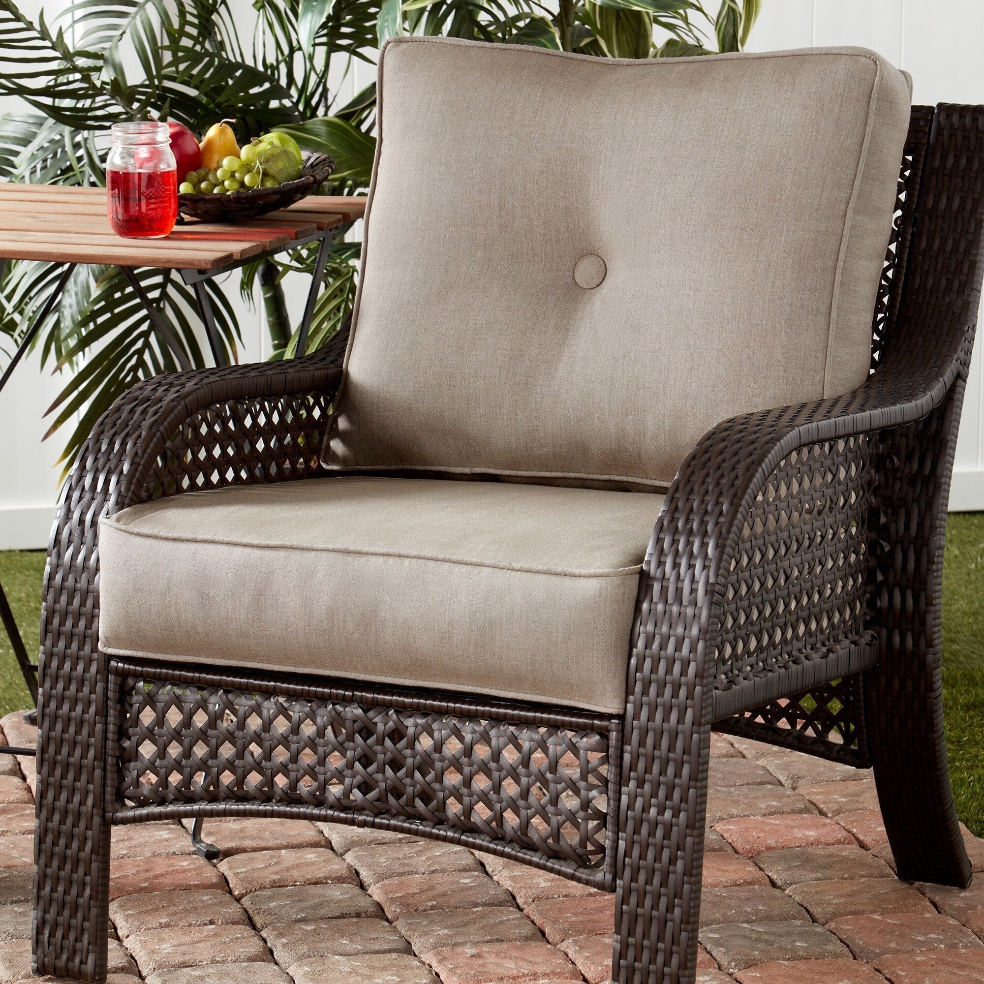 Ensemble de 2 coussins d'extérieur Sunbrella haut de gamme à assise profonde