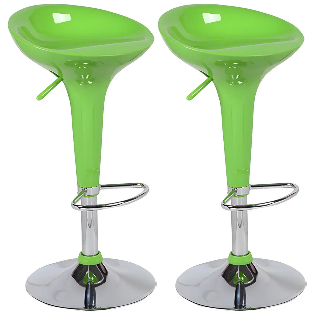 Tabouret de bar pivotant en plastique chromé, réglable en hauteur