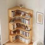 Étagère d'angle en bois manufacturé avec 6 tablettes