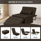 Canapé Convertible Lit Canapé Fauteuil Ottoman Pliant Fauteuils Inclinables pour Salon