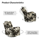 Fauteuil inclinable pivotant manuel Arlette contemporain à fleurs avec dossier capitonné