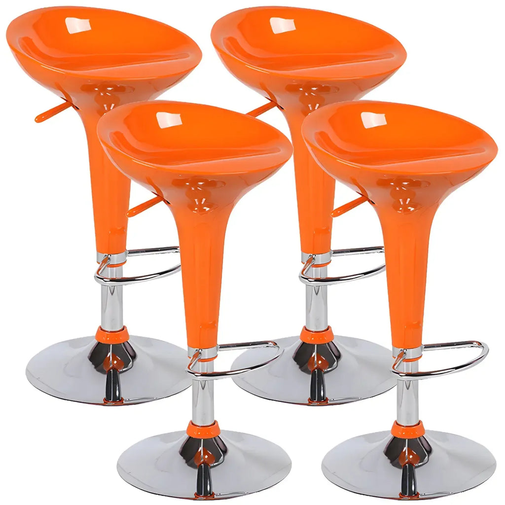 Tabouret de bar pivotant en plastique chromé, réglable en hauteur