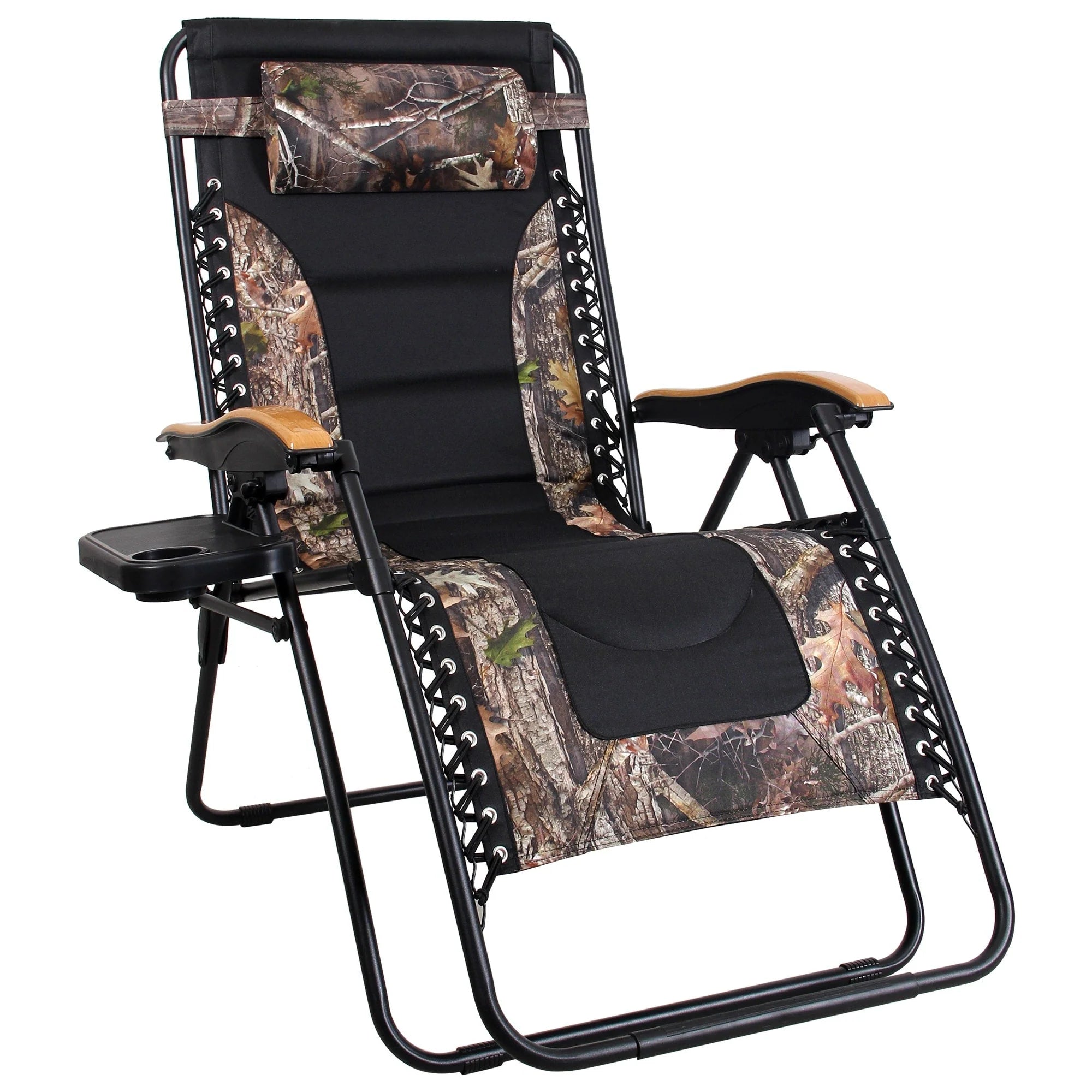 Fauteuil de relaxation zéro gravité XL surdimensionné et rembourré, avec accoudoirs plus larges, inclinable et porte-gobelet - N/A