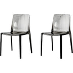 Chaise de salle à manger en acrylique ambré sans accoudoirs à dossier bas