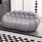 Canapé paresseux courbé 2 places Bubble de forme nid d'abeille en tissu textile 3D pour salon et appartement