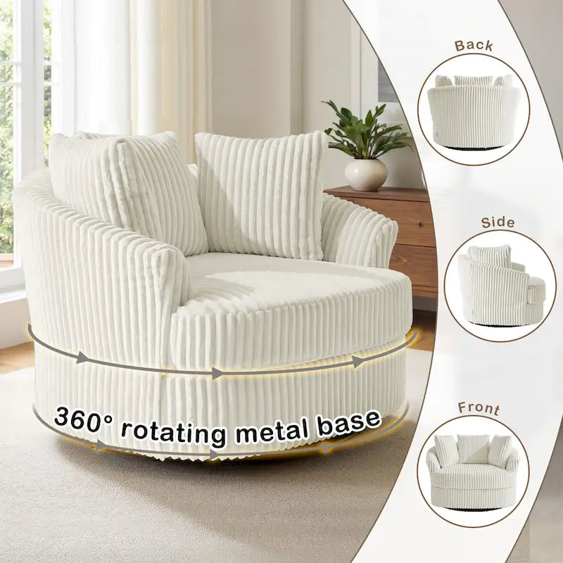 Fauteuil pivotant cylindrique déhoussable à accoudoirs encastrés DREAMSIDEA