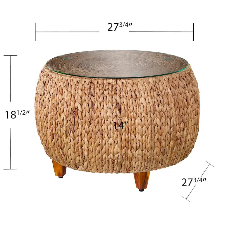 Table basse ronde Terraza en jacinthe d'eau SEI Furniture