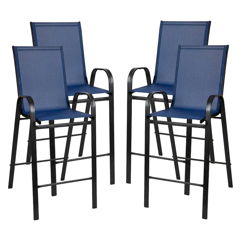 Lot de 4 tabourets de bar d'extérieur en matériau Flex Comfort – Tabouret de terrasse