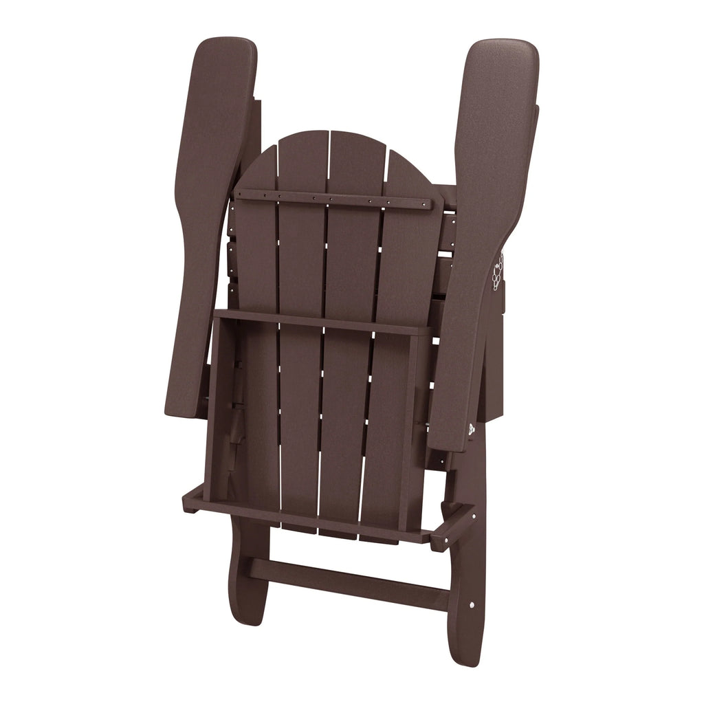 Chaise Adirondack pliante de patio d'extérieur tout temps résistante à la décoloration Polytrends Laguna