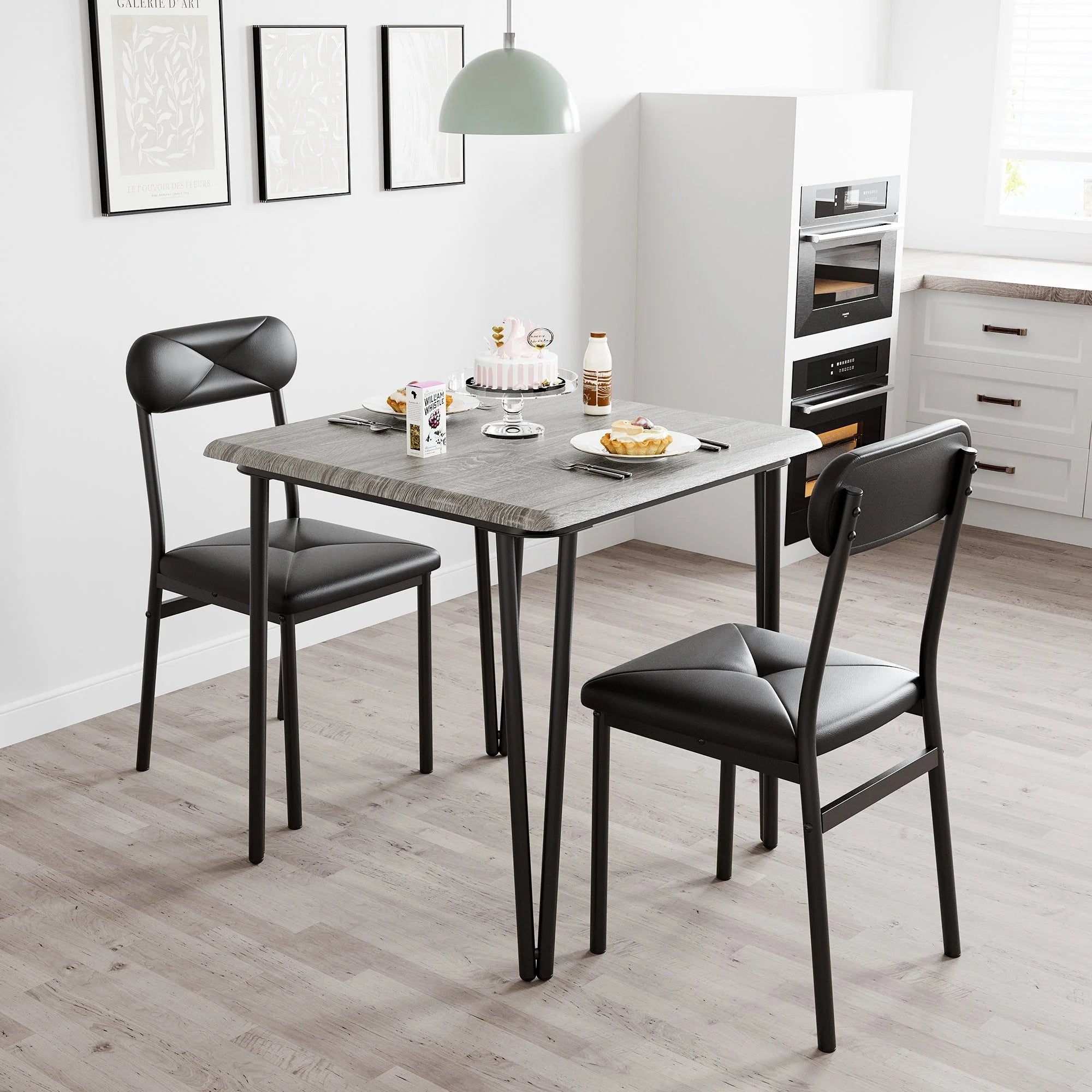 Ensemble Table et Chaises de Salle à Manger Moderne - 3 Pièces